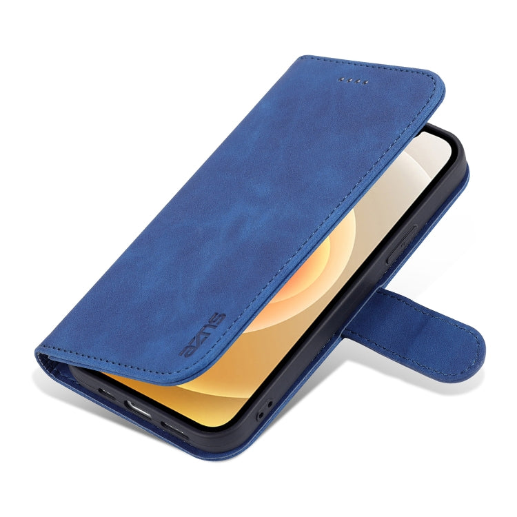 For iPhone 12 mini AZNS Skin Feel Calf Texture Horizontal Flip Leather Case with Card Slots & Holder & Wallet(Blue) - iPhone 12 mini Cases by AZNS | Online Shopping UK | buy2fix