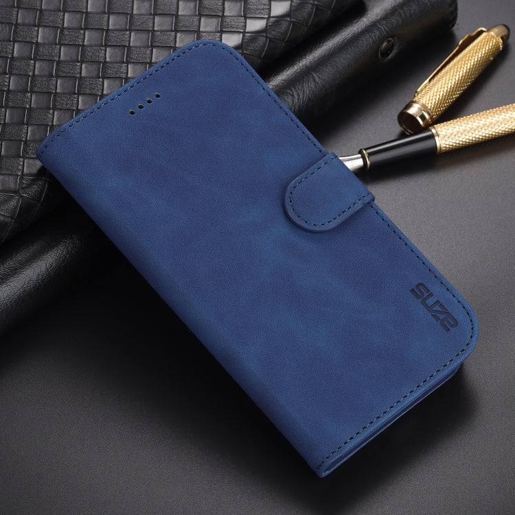 For iPhone 12 mini AZNS Skin Feel Calf Texture Horizontal Flip Leather Case with Card Slots & Holder & Wallet(Blue) - iPhone 12 mini Cases by AZNS | Online Shopping UK | buy2fix