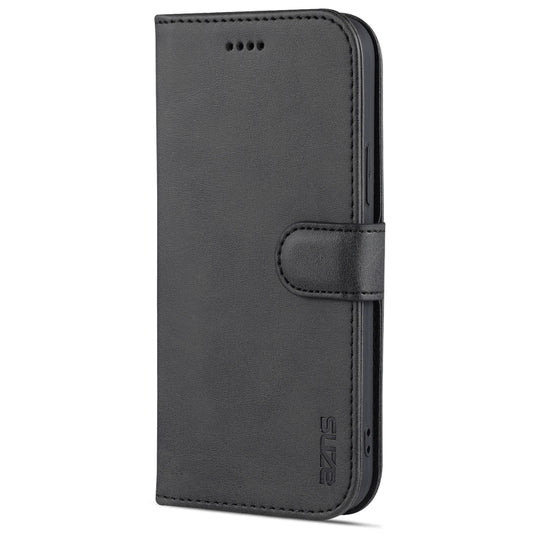 For iPhone 12 mini AZNS Skin Feel Calf Texture Horizontal Flip Leather Case with Card Slots & Holder & Wallet(Black) by AZNS