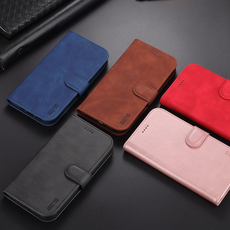 For iPhone 12 mini AZNS Skin Feel Calf Texture Horizontal Flip Leather Case with Card Slots & Holder & Wallet(Blue) - iPhone 12 mini Cases by AZNS | Online Shopping UK | buy2fix