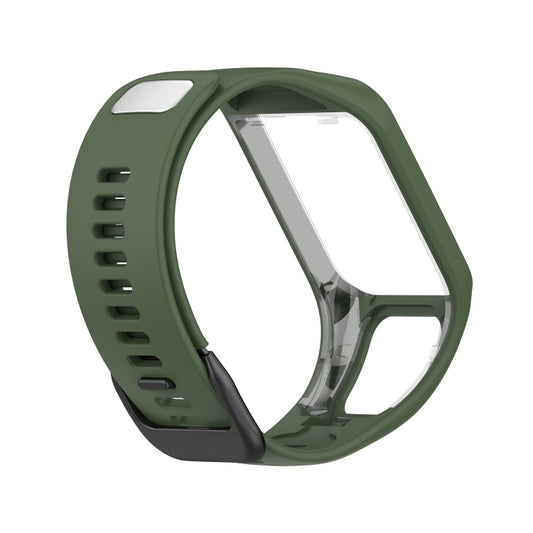 For Tomtom 4 Silicone Watch Band(Dark Green) by buy2fix