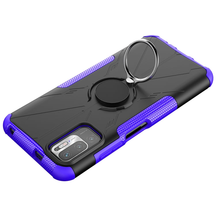 For Xiaomi Redmi Note 10 5G Armor Bear Shockproof PC + TPU Protective Case with Ring Holder(Purple) - Xiaomi Cases by buy2fix | Online Shopping UK | buy2fix