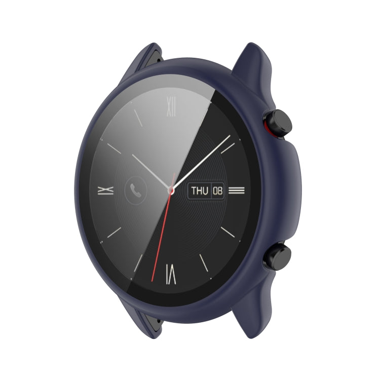 For Amazfit GTR 2 eSIM Tempered glass + PC Integrated Protective Case(Blue) - Watch Cases by buy2fix | Online Shopping UK | buy2fix