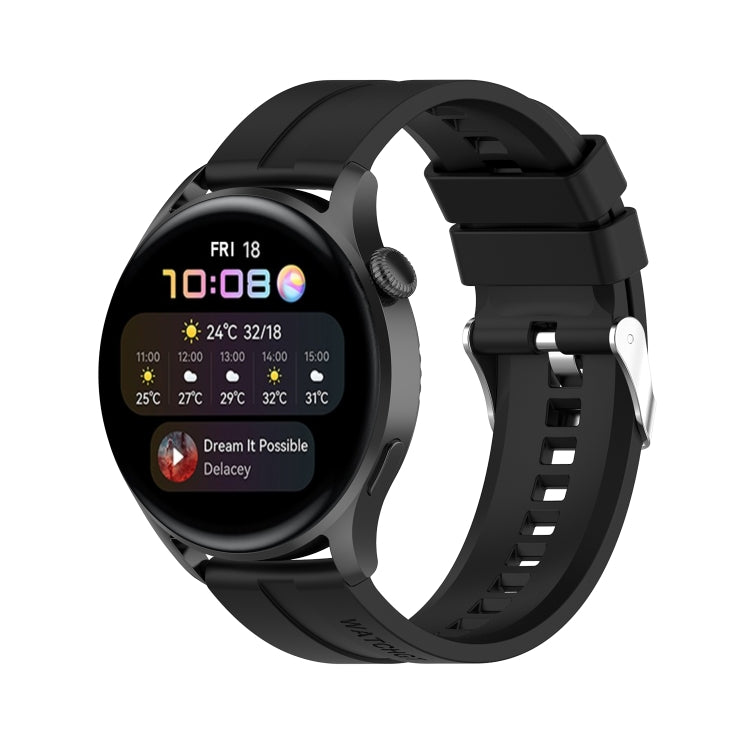 For Huawei Watch 3 / 3 Pro Silicone Watch Band(Black) - Watch Bands by buy2fix | Online Shopping UK | buy2fix