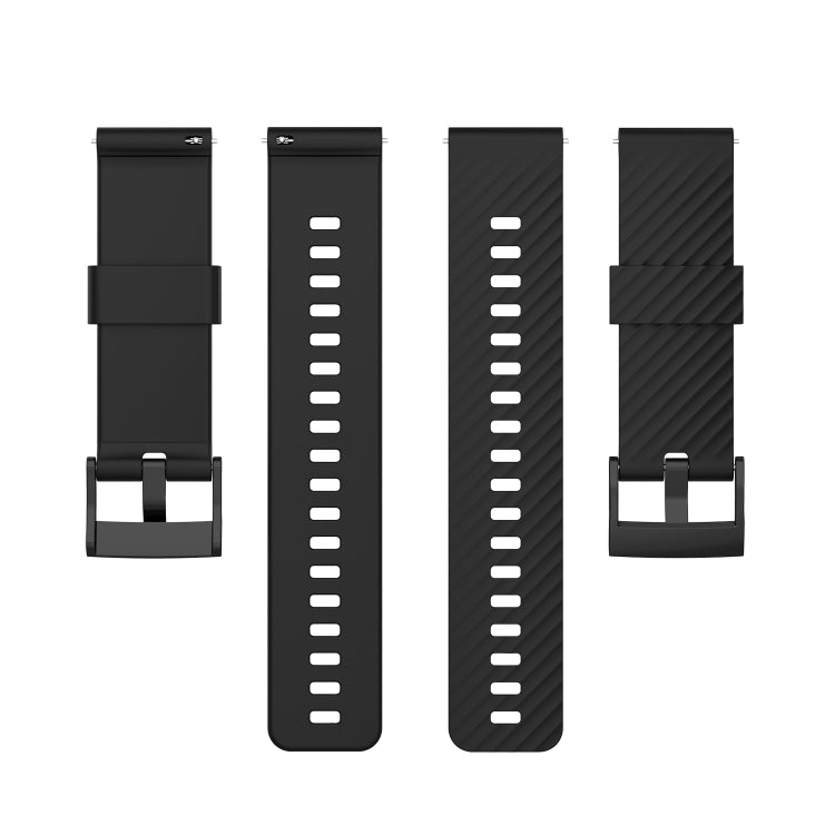 For Suunto 7 24mm Solid Color Silicone Watch Band(Black) - by buy2fix | Online Shopping UK | buy2fix