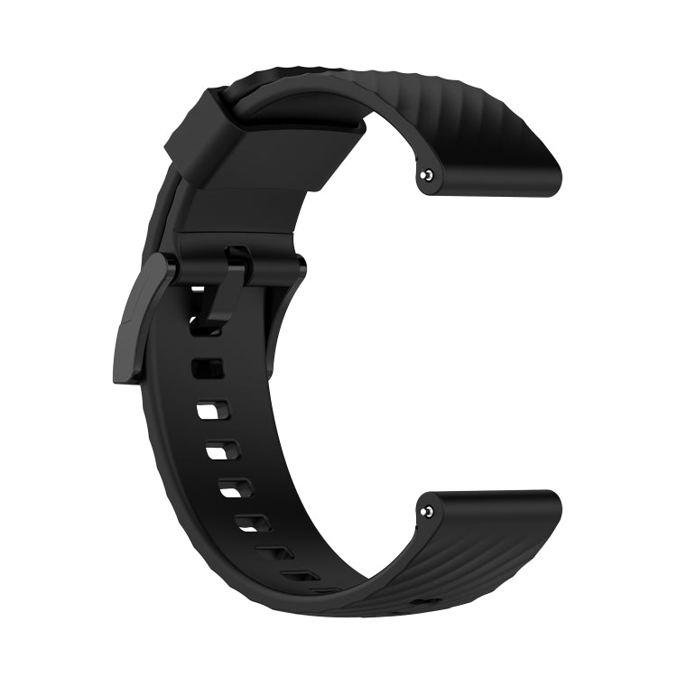 For Suunto 7 24mm Solid Color Silicone Watch Band(Black) - by buy2fix | Online Shopping UK | buy2fix