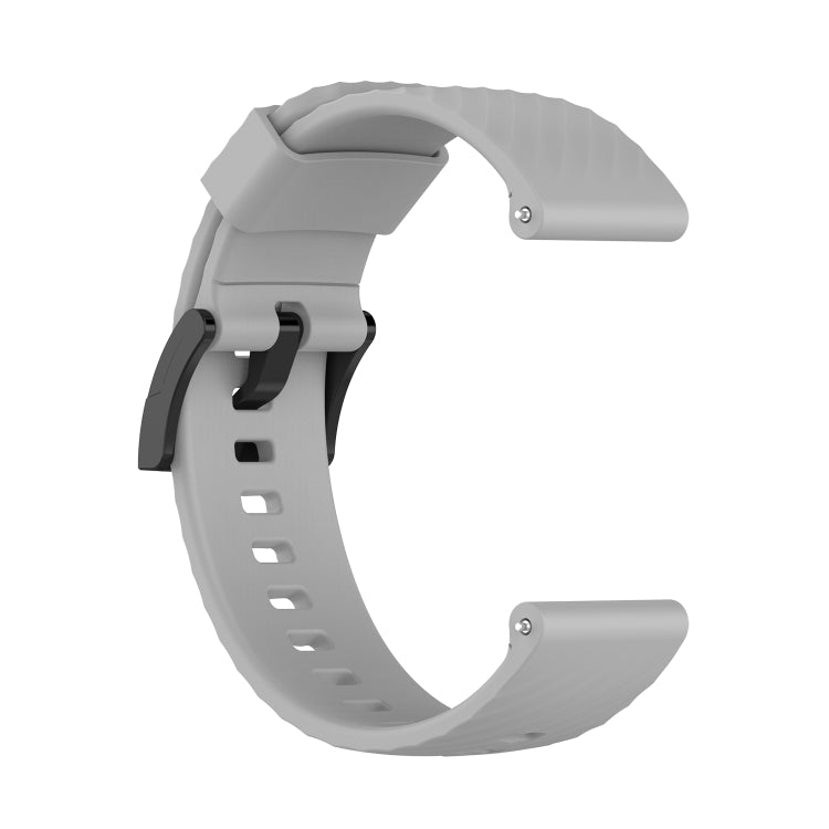 For Suunto 7 24mm Solid Color Silicone Watch Band(Grey) - by buy2fix | Online Shopping UK | buy2fix