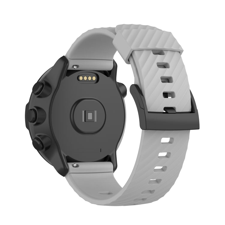For Suunto 7 24mm Solid Color Silicone Watch Band(Grey) - by buy2fix | Online Shopping UK | buy2fix