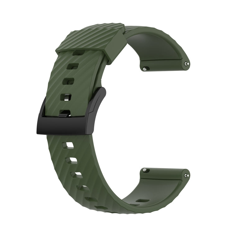 For Suunto 7 24mm Solid Color Silicone Watch Band(Army Green) - by buy2fix | Online Shopping UK | buy2fix