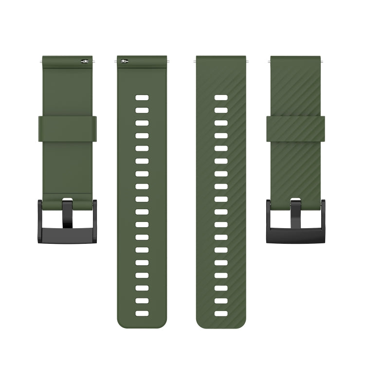 For Suunto 7 24mm Solid Color Silicone Watch Band(Army Green) - by buy2fix | Online Shopping UK | buy2fix