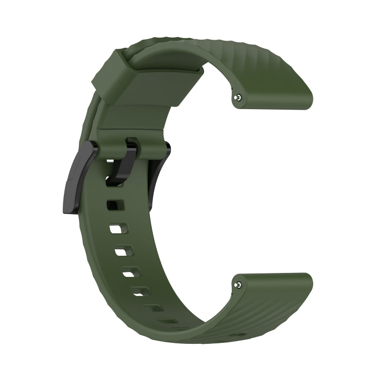 For Suunto 7 24mm Solid Color Silicone Watch Band(Army Green) - by buy2fix | Online Shopping UK | buy2fix