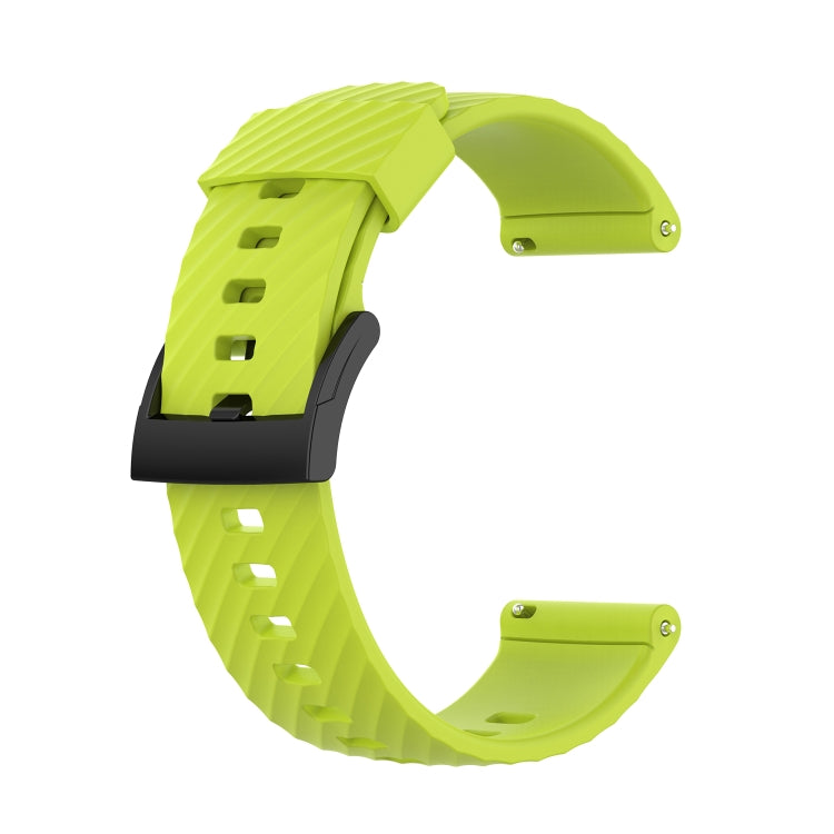 For Suunto 7 24mm Solid Color Silicone Watch Band(Lime Green) - by buy2fix | Online Shopping UK | buy2fix