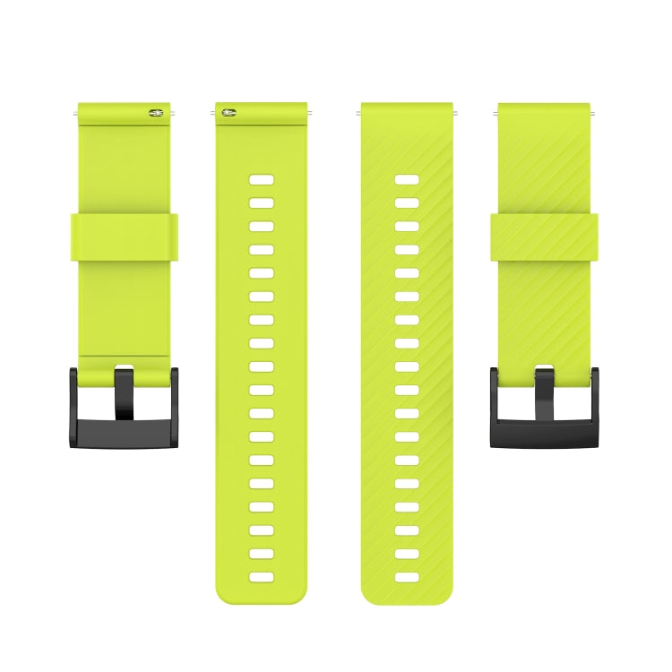 For Suunto 7 24mm Solid Color Silicone Watch Band(Lime Green) - by buy2fix | Online Shopping UK | buy2fix
