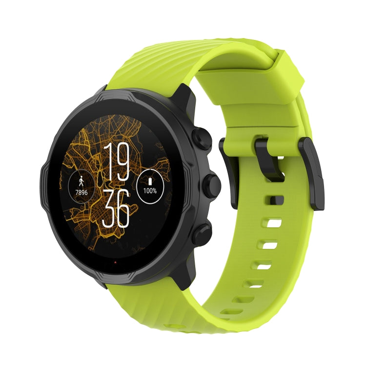For Suunto 7 24mm Solid Color Silicone Watch Band(Lime Green) - by buy2fix | Online Shopping UK | buy2fix