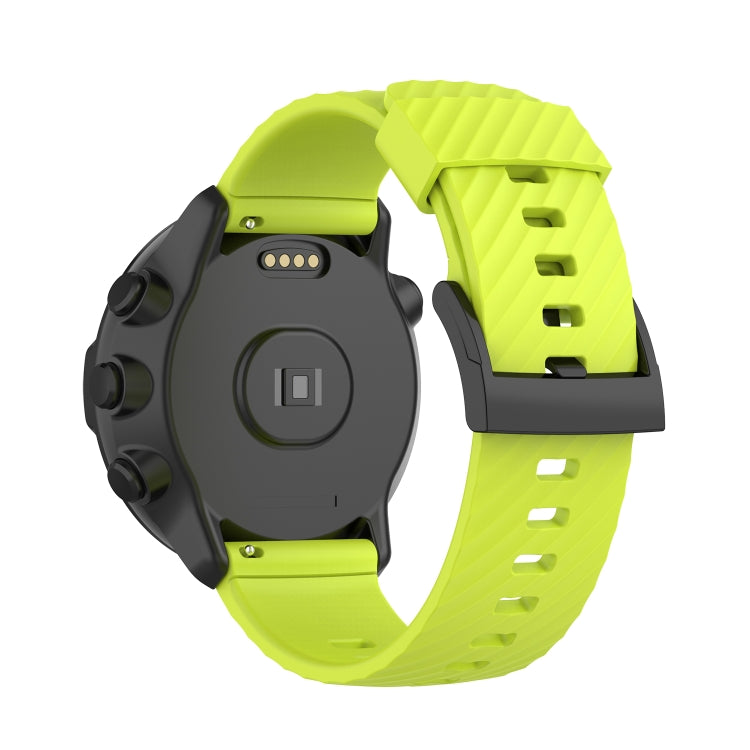 For Suunto 7 24mm Solid Color Silicone Watch Band(Lime Green) - by buy2fix | Online Shopping UK | buy2fix