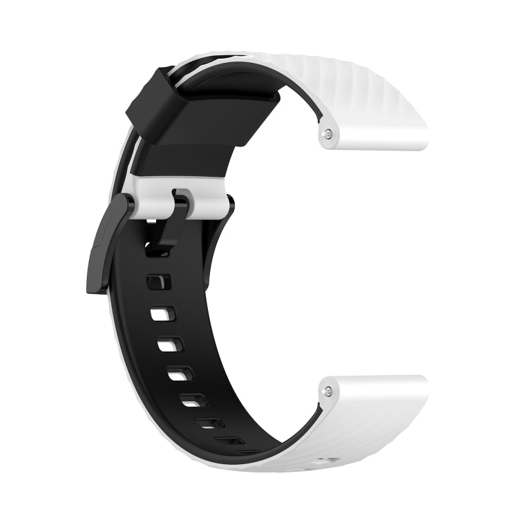 For Suunto 7 24mm Two-color Silicone Watch Band(White Black) - by buy2fix | Online Shopping UK | buy2fix