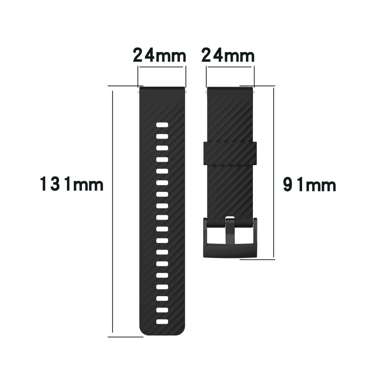 For Suunto 7 24mm Two-color Silicone Watch Band(Army Green Black) - by buy2fix | Online Shopping UK | buy2fix