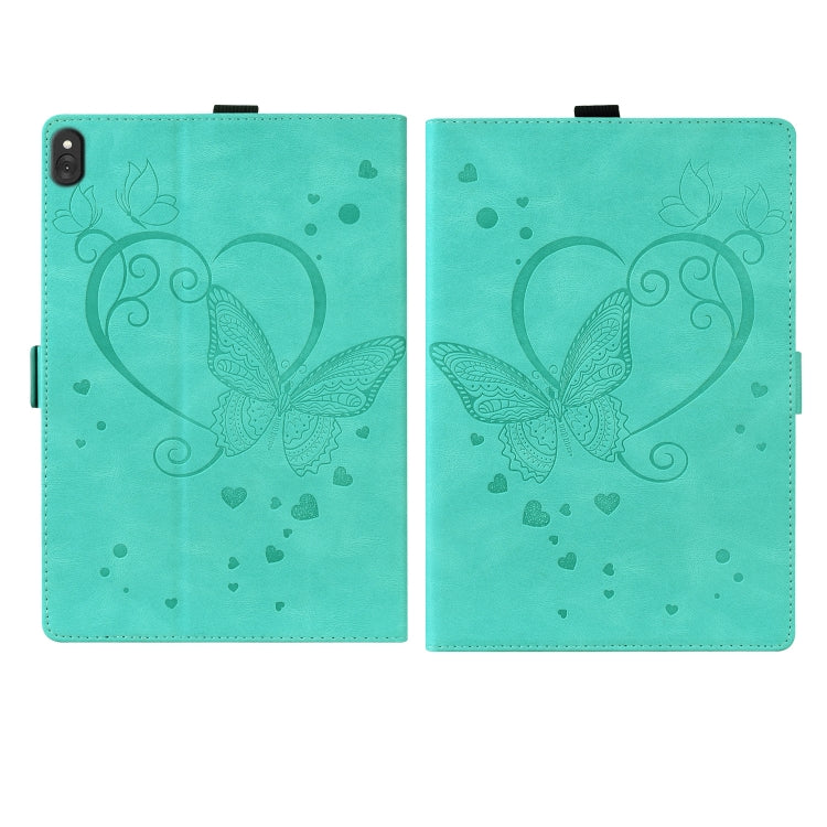 For Lenovo Tab M10 10.1 inch Love Butterfly Pattern Horizontal Flip Leather Case with Holder(Green) - Lenovo by buy2fix | Online Shopping UK | buy2fix