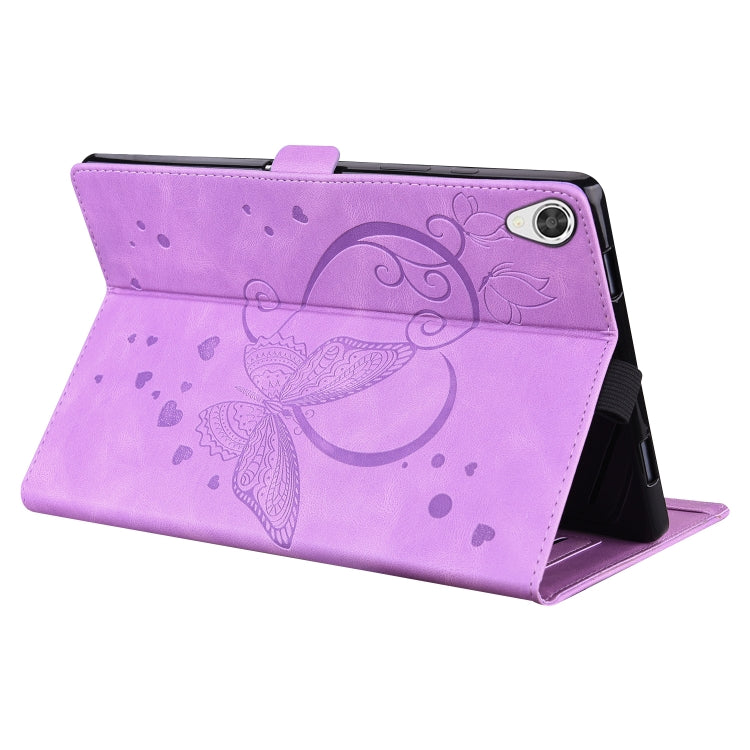 For Lenovo Tab M8(HD) / M8(FHD) TB-8505F Love Butterfly Pattern Horizontal Flip Leather Case with Holder(Purple) - Lenovo by buy2fix | Online Shopping UK | buy2fix