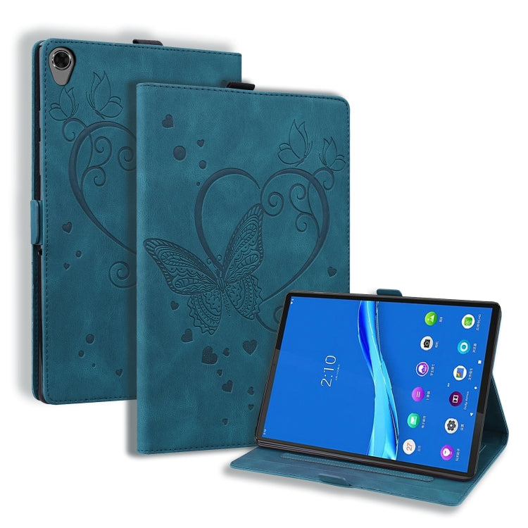 For Lenovo Tab M8(HD) / M8(FHD) TB-8505F Love Butterfly Pattern Horizontal Flip Leather Case with Holder(Blue) - Lenovo by buy2fix | Online Shopping UK | buy2fix