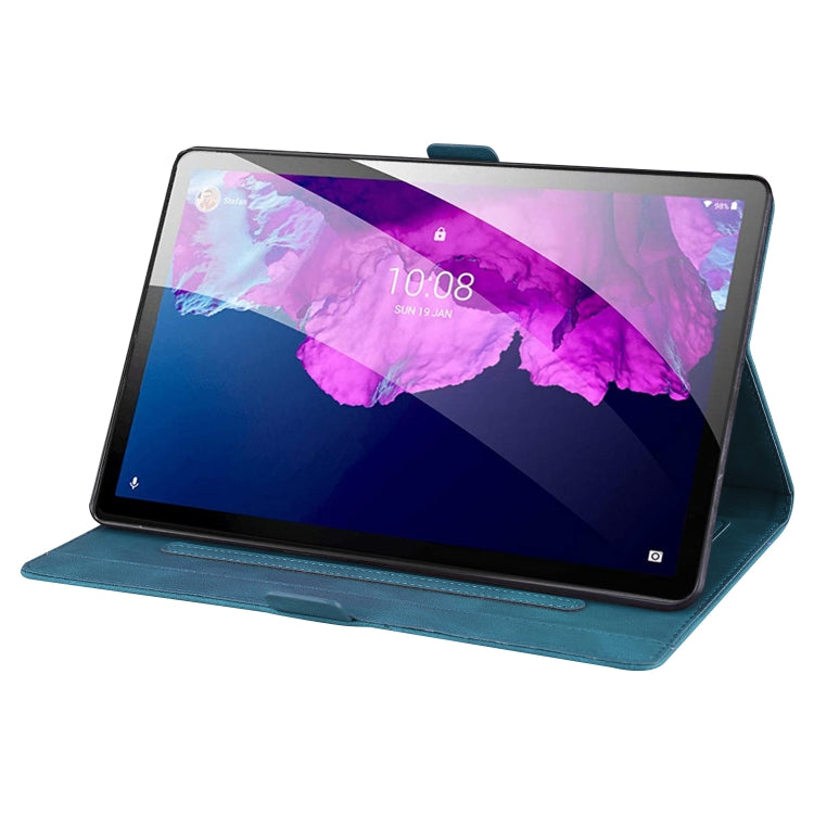 For Lenovo Tab P11 TB-J606F Love Butterfly Pattern Horizontal Flip Leather Case with Holder(Blue) - Lenovo by buy2fix | Online Shopping UK | buy2fix