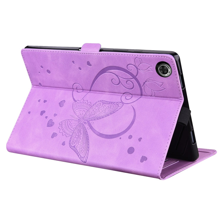 For Lenovo Tab M10 Plus TB-X606F TB-X606X Love Butterfly Pattern Horizontal Flip Leather Case with Holder(Purple) - Lenovo by buy2fix | Online Shopping UK | buy2fix