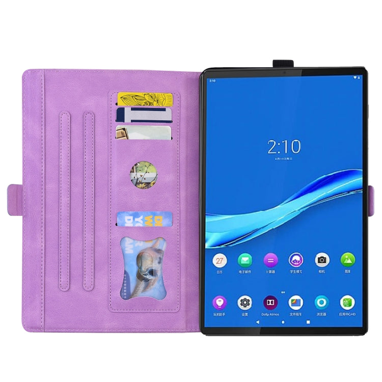 For Lenovo Tab M10 Plus TB-X606F TB-X606X Love Butterfly Pattern Horizontal Flip Leather Case with Holder(Purple) - Lenovo by buy2fix | Online Shopping UK | buy2fix