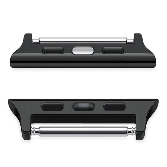 2 PCS Watchbands Stainless Steel Acoustic Ear Connector, Width: 22mm For Apple Watch Series 6 & SE & 5 & 4 44mm / 3 & 2 & 1 42mm(Black) by buy2fix