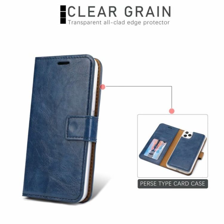 For iPhone 11 Crazy Horse Texture Detachable Magnetic Back Cover Horizontal Flip Leather Case with Holder & Card Slots & Photo Frame & Wallet (Blue) - iPhone 11 Cases by buy2fix | Online Shopping UK | buy2fix