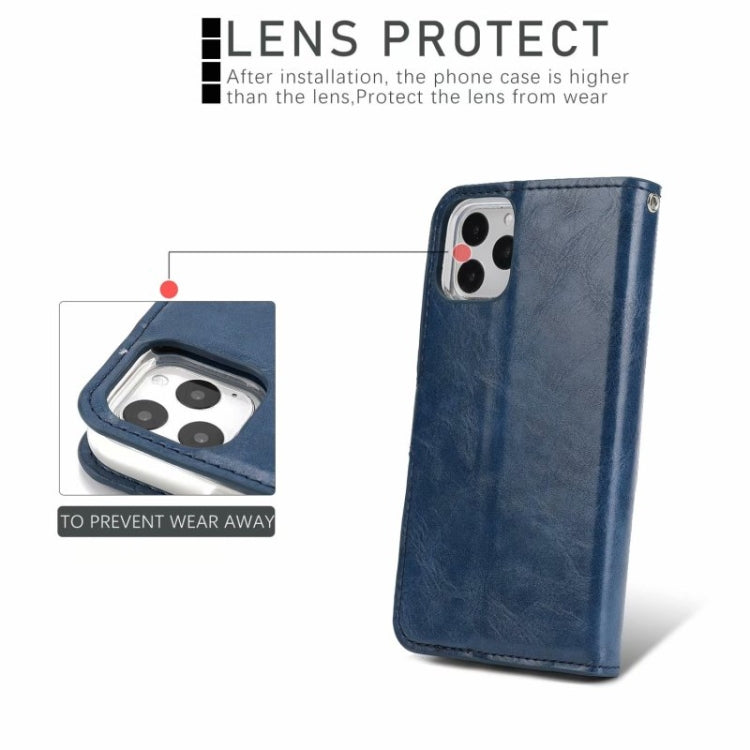 For iPhone 11 Crazy Horse Texture Detachable Magnetic Back Cover Horizontal Flip Leather Case with Holder & Card Slots & Photo Frame & Wallet (Blue) - iPhone 11 Cases by buy2fix | Online Shopping UK | buy2fix
