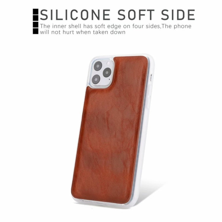 For iPhone 11 Crazy Horse Texture Detachable Magnetic Back Cover Horizontal Flip Leather Case with Holder & Card Slots & Photo Frame & Wallet (Brown) - iPhone 11 Cases by buy2fix | Online Shopping UK | buy2fix