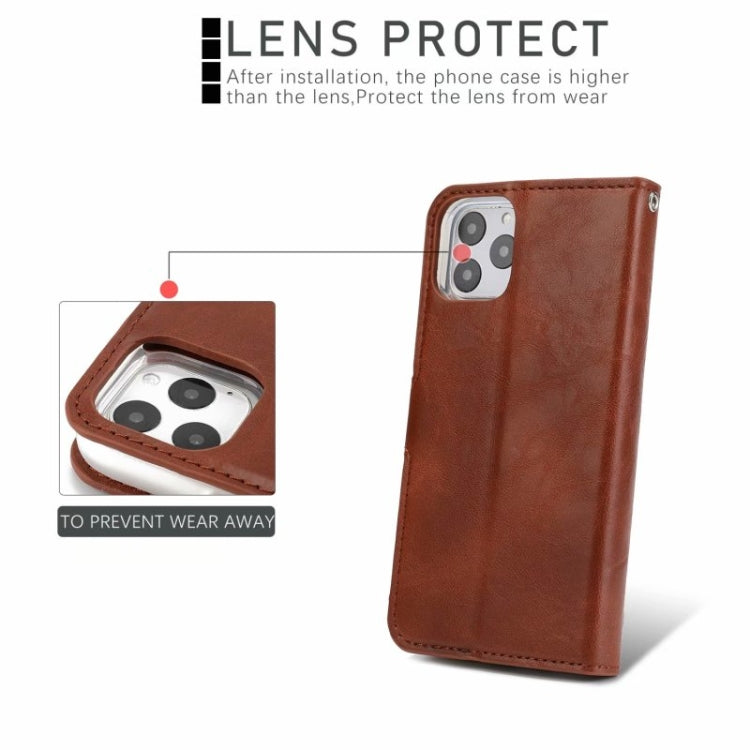 For iPhone 11 Crazy Horse Texture Detachable Magnetic Back Cover Horizontal Flip Leather Case with Holder & Card Slots & Photo Frame & Wallet (Brown) - iPhone 11 Cases by buy2fix | Online Shopping UK | buy2fix