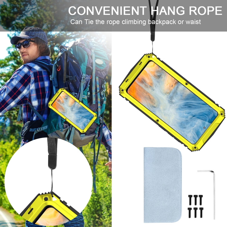 For Samsung Galaxy S21 FE R-JUST Shockproof Waterproof Dust-proof Metal + Silicone Protective Case with Holder(Yellow) by R-JUST