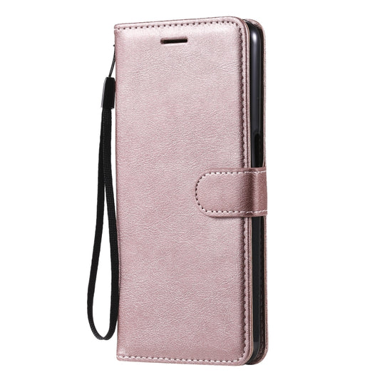 For OPPO A93 5G / A54 5G / A74 5G Solid Color Horizontal Flip Protective Leather Case with Holder & Card Slots & Wallet & Photo Frame & Lanyard(Rose Gold) by buy2fix