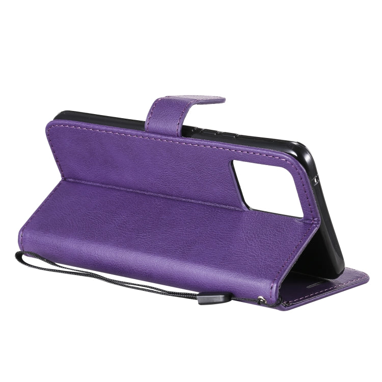 For OPPO Realme 8 Pro 4G Solid Color Horizontal Flip Protective Leather Case with Holder & Card Slots & Wallet & Photo Frame & Lanyard(Purple) - Realme Cases by buy2fix | Online Shopping UK | buy2fix