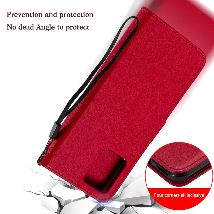 For OPPO Realme 8 Pro 4G Solid Color Horizontal Flip Protective Leather Case with Holder & Card Slots & Wallet & Photo Frame & Lanyard(Purple) - Realme Cases by buy2fix | Online Shopping UK | buy2fix