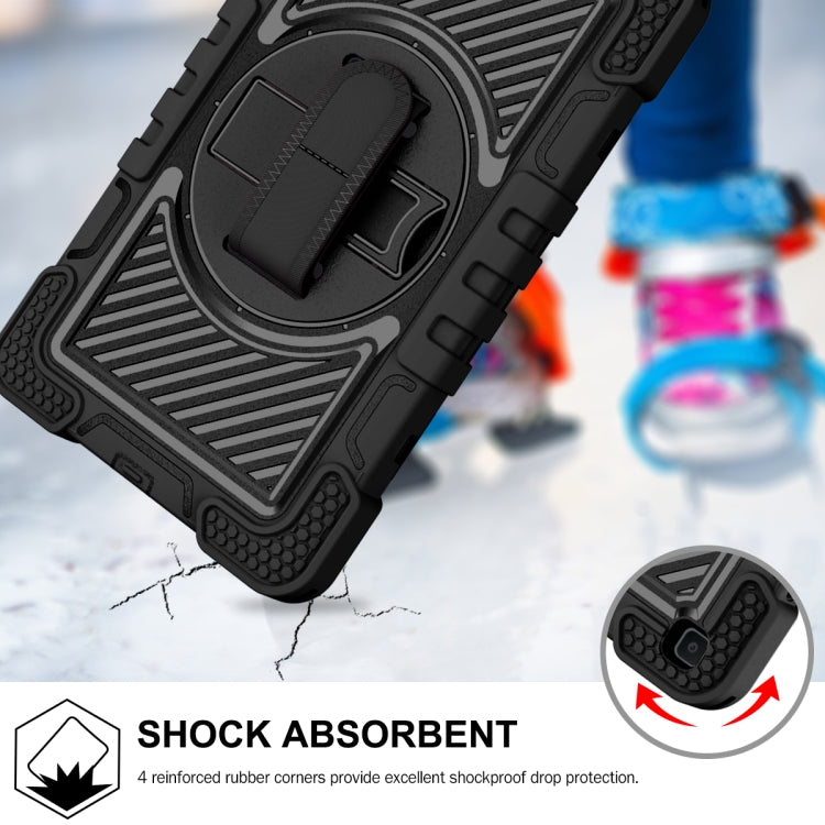 For Samsung Galaxy Tab A 8.0 2019 T290 360 Degree Rotation Contrast Color Shockproof Silicone + PC Case with Holder & Hand Grip Strap & Shoulder Strap(Black) - Other Galaxy Tab PC by buy2fix | Online Shopping UK | buy2fix