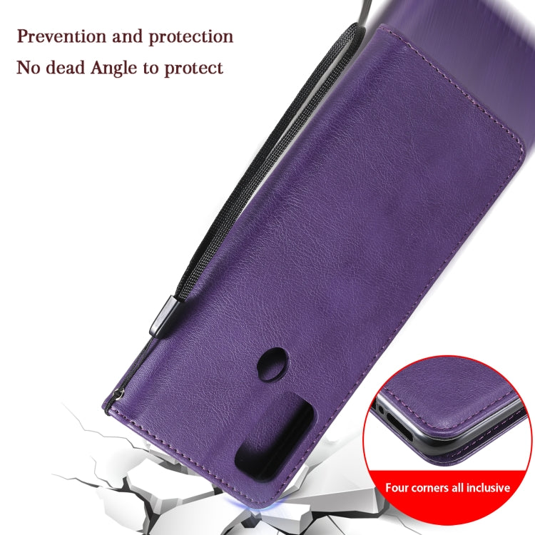 For Motorola Moto G50 Solid Color Horizontal Flip Protective Leather Case with Holder & Card Slots & Wallet & Photo Frame & Lanyard(Purple) by buy2fix