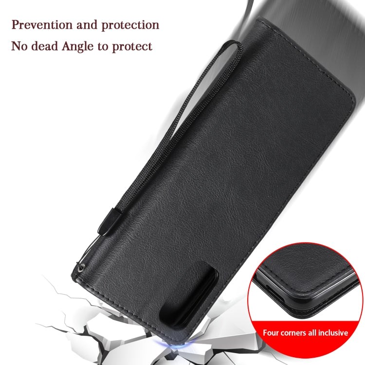 For Motorola Moto G60 / G40 Fusion Solid Color Horizontal Flip Protective Leather Case with Holder & Card Slots & Wallet & Photo Frame & Lanyard(Black) by buy2fix