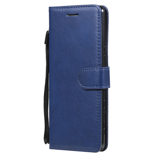 For Sony Xperia 5 III Solid Color Horizontal Flip Protective Leather Case with Holder & Card Slots & Wallet & Photo Frame & Lanyard(Blue) by buy2fix