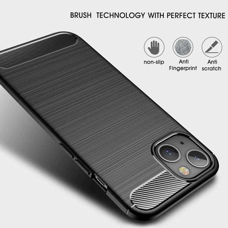 For iPhone 13 mini Brushed Texture Carbon Fiber TPU Case (Black) - iPhone 13 mini Cases by buy2fix | Online Shopping UK | buy2fix
