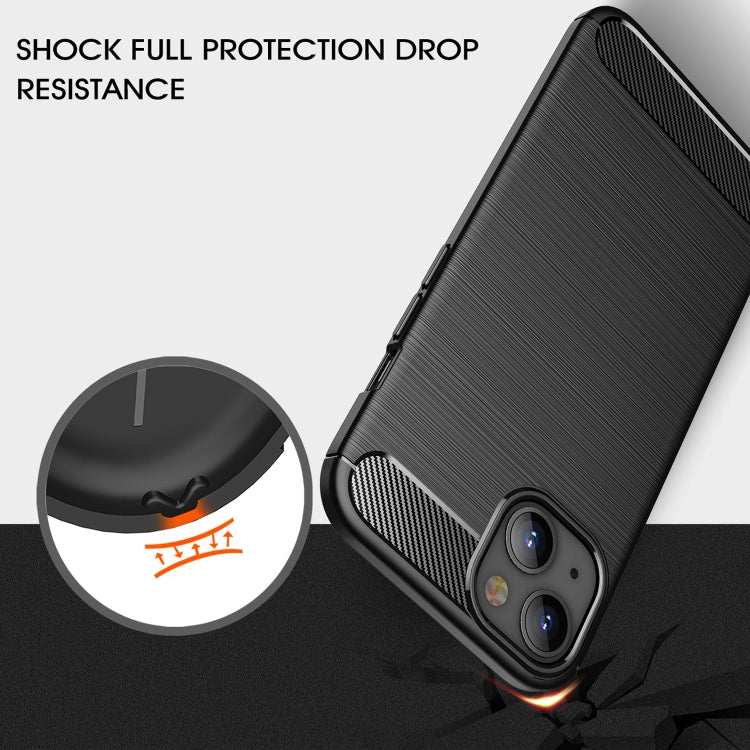 For iPhone 13 mini Brushed Texture Carbon Fiber TPU Case (Black) - iPhone 13 mini Cases by buy2fix | Online Shopping UK | buy2fix