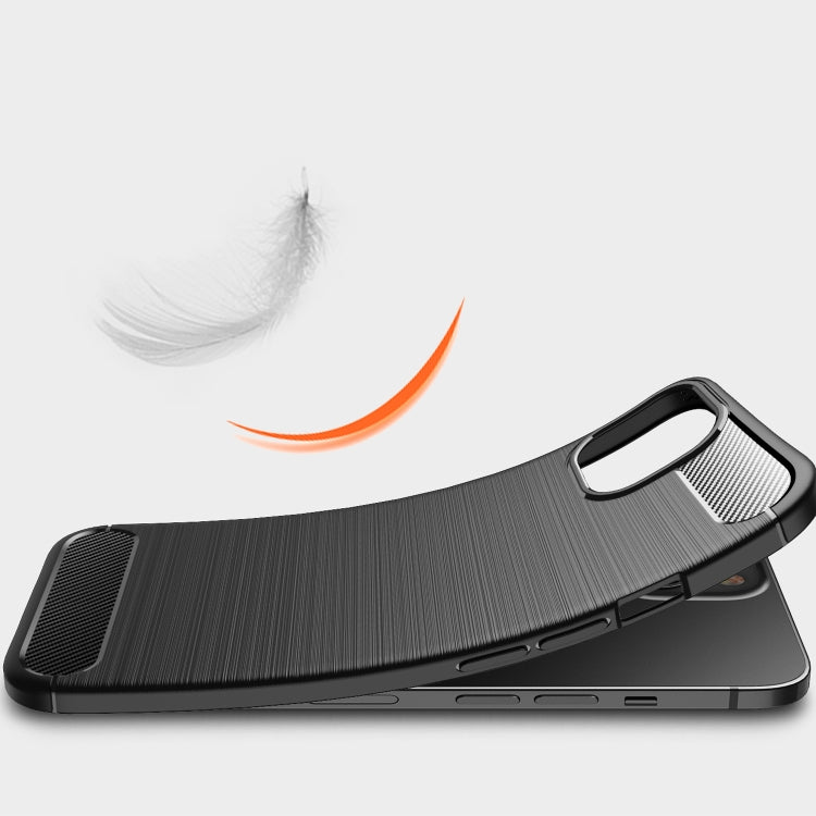 For iPhone 13 mini Brushed Texture Carbon Fiber TPU Case (Black) - iPhone 13 mini Cases by buy2fix | Online Shopping UK | buy2fix