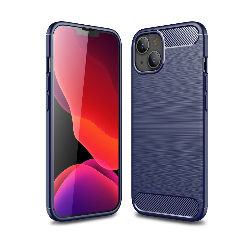 For iPhone 13 mini Brushed Texture Carbon Fiber TPU Case (Blue) - iPhone 13 mini Cases by buy2fix | Online Shopping UK | buy2fix