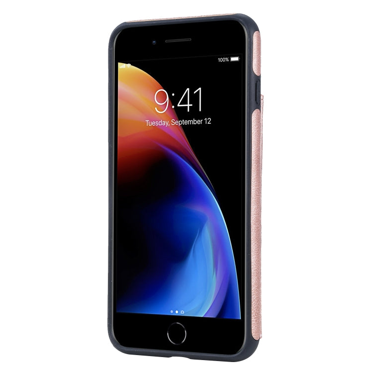 For iPhone 8 Plus / 7 Plus Solid Color Double Buckle Zipper Shockproof Protective Case(Rose Gold) - More iPhone Cases by buy2fix | Online Shopping UK | buy2fix