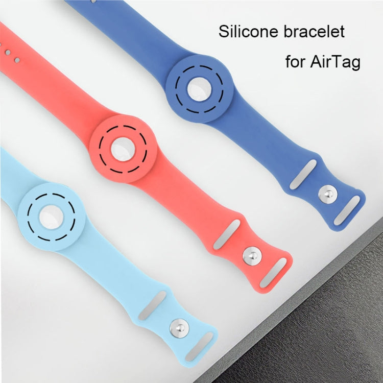 Anti-scratch Shockproof Silicone Bracelet Strap Protective Cover Case For AirTag(Denim Blue) - Other by buy2fix | Online Shopping UK | buy2fix