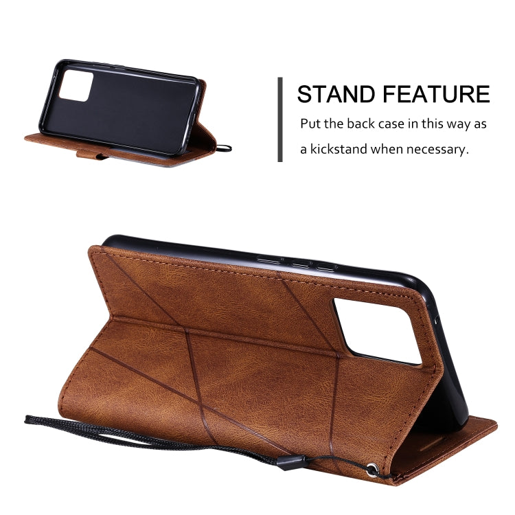 For OPPO Realme 8 4G Skin Feel Splicing Horizontal Flip Leather Case with Holder & Card Slots & Wallet & Photo Frame(Brown) - Realme Cases by buy2fix | Online Shopping UK | buy2fix