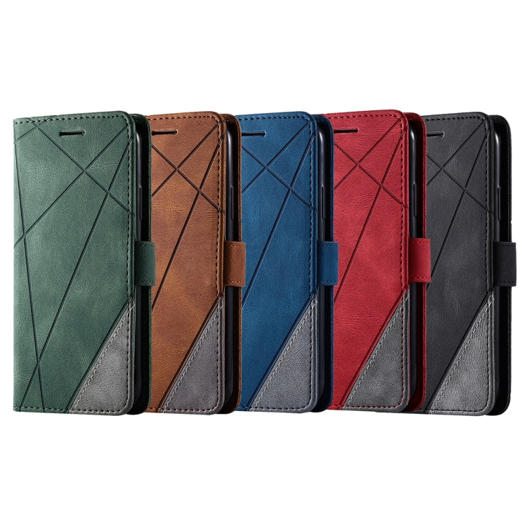 For OPPO Reno5 5G Skin Feel Splicing Horizontal Flip Leather Case with Holder & Card Slots & Wallet & Photo Frame(Blue) by buy2fix
