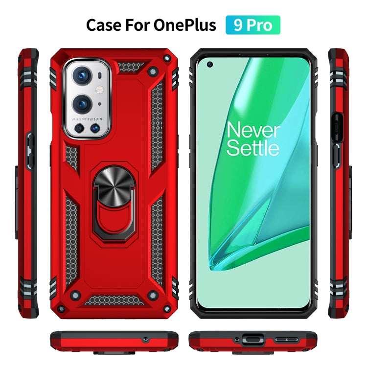 For OnePlus 9 Pro Shockproof TPU + PC Protective Case with 360 Degree Rotating Holder(Red) - OnePlus Cases by buy2fix | Online Shopping UK | buy2fix