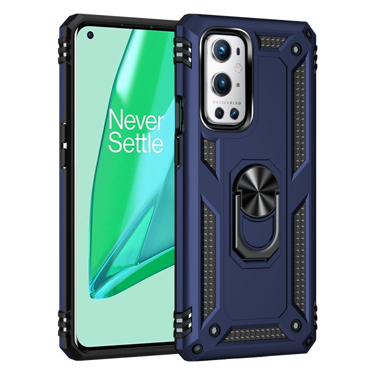 For OnePlus 9 Pro Shockproof TPU + PC Protective Case with 360 Degree Rotating Holder(Blue) - OnePlus Cases by buy2fix | Online Shopping UK | buy2fix